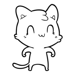 cartoon happy cat