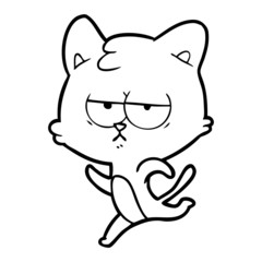 bored cartoon cat