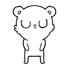 peaceful cartoon bear