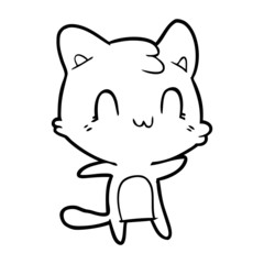 cartoon happy cat