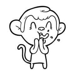 crazy cartoon monkey