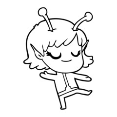 smiling alien girl cartoon