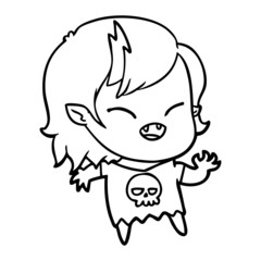 cartoon laughing vampire girl