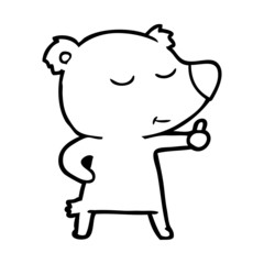 Fototapeta premium happy cartoon bear giving thumbs up