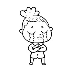 cartoon crying woman