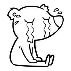 cartoon crying sitting polar bear