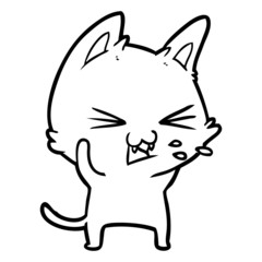 cartoon cat hissing
