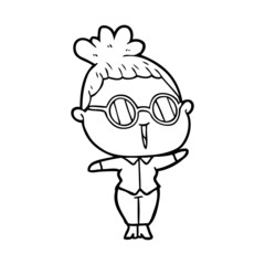cartoon woman wearing spectacles