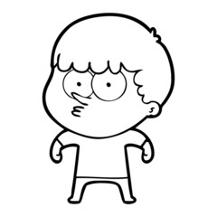 cartoon curious boy