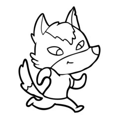 friendly cartoon wolf