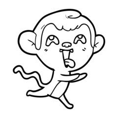 crazy cartoon monkey running