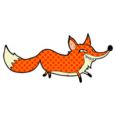 cute cartoon sly fox