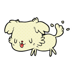 cute cartoon dog wagging tail