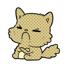 cute cartoon angry cat