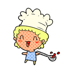 cute cartoon happy chef