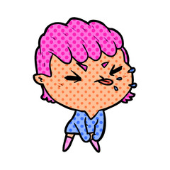 cute cartoon rude girl