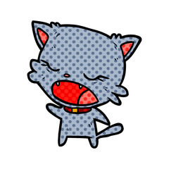 cute cartoon cat talking