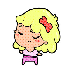 cute cartoon happy girl