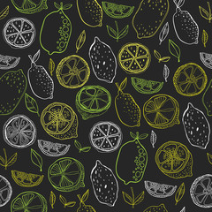 Lemons. Seamless pattern for decoration. Vector