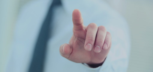 businessman pushing something