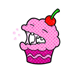 funny cartoon cupcake