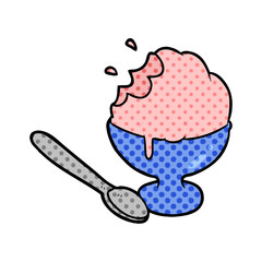 cartoon ice cream dessert in bowl