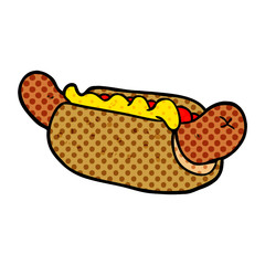 cartoon fresh tasty hot dog