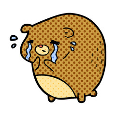 cartoon crying bear