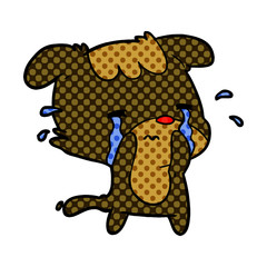 cartoon sad dog crying