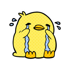 cartoon crying bird