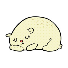 cartoon sleepy polar bear