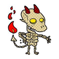 cartoon spooky skeleton demon