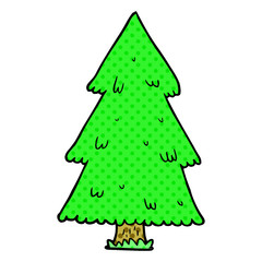 Fototapeta premium cartoon christmas tree