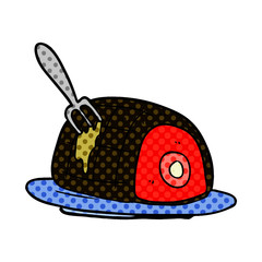 cartoon plate of cooked beef