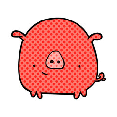 cartoon happy pig