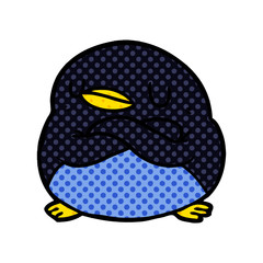 cartoon penguin with crossed arms