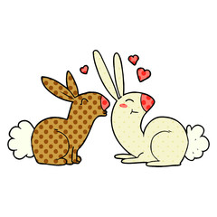 cartoon rabbits in love