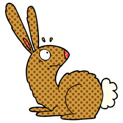 cartoon startled bunny rabbit
