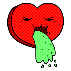 cartoon love sick heart