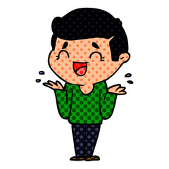 cartoon laughing confused man