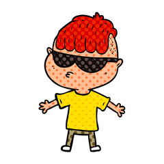 cartoon boy wearing sunglasses