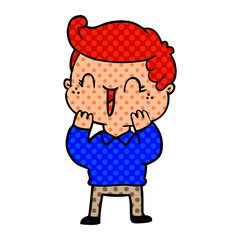 cartoon laughing boy