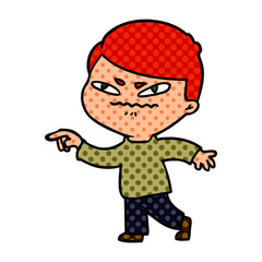 cartoon angry man pointing