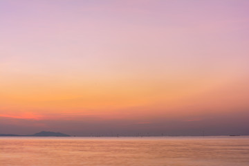 Beach and sunset background with long exposure. Landscape beach background in Thailand