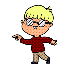 cartoon boy wearing spectacles