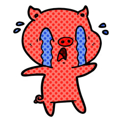 crying pig cartoon