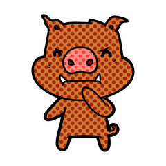 angry cartoon pig