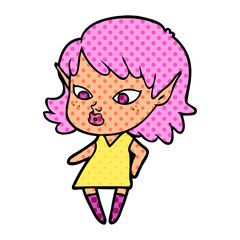 pretty cartoon elf girl