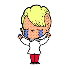 cartoon crying girl