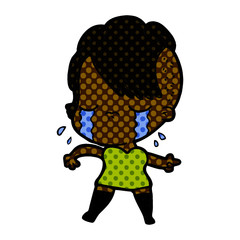 cartoon crying girl